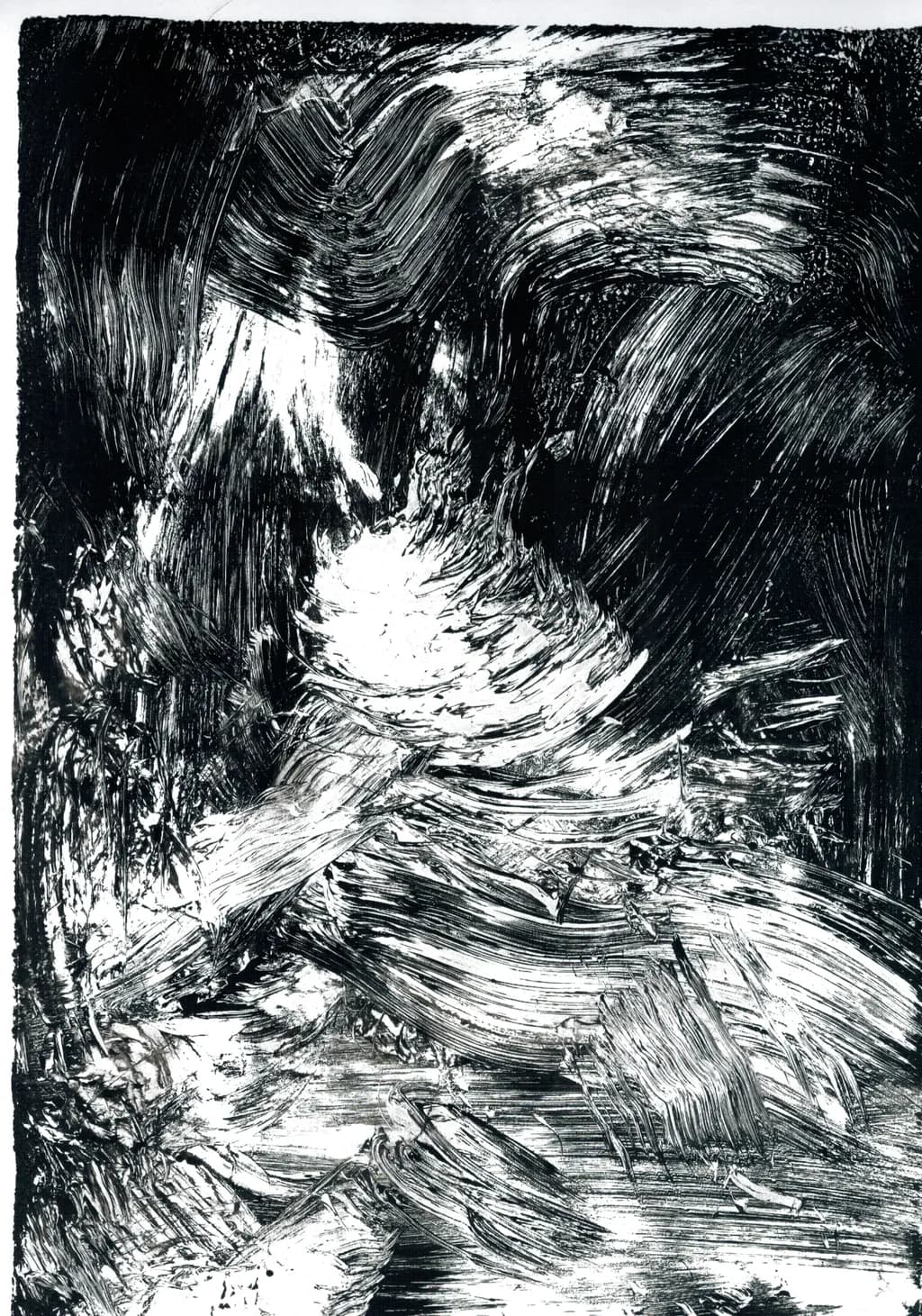 Whispers of Monochrome: A Dance of Textured Contrasts in Abstract Expressionism