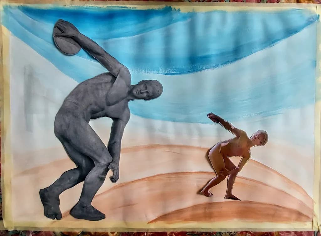 Dynamic Motion: A Duality of Discus Throwers in Artistic Harmony