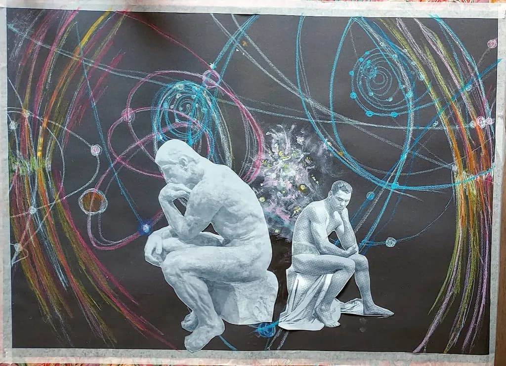 Contemplation in Cosmic Color: A Journey Through Thought and Space