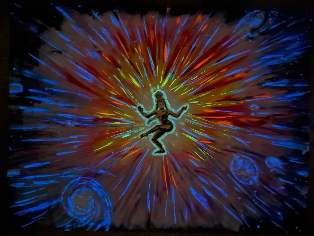 Cosmic Dance: A Vibrant Explosion of Neon Energy