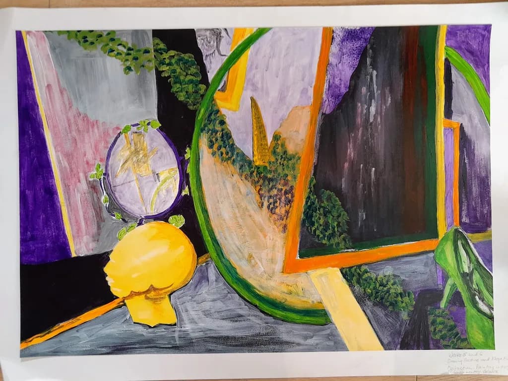 Reflections of Color: A Surreal Journey Through Form and Space