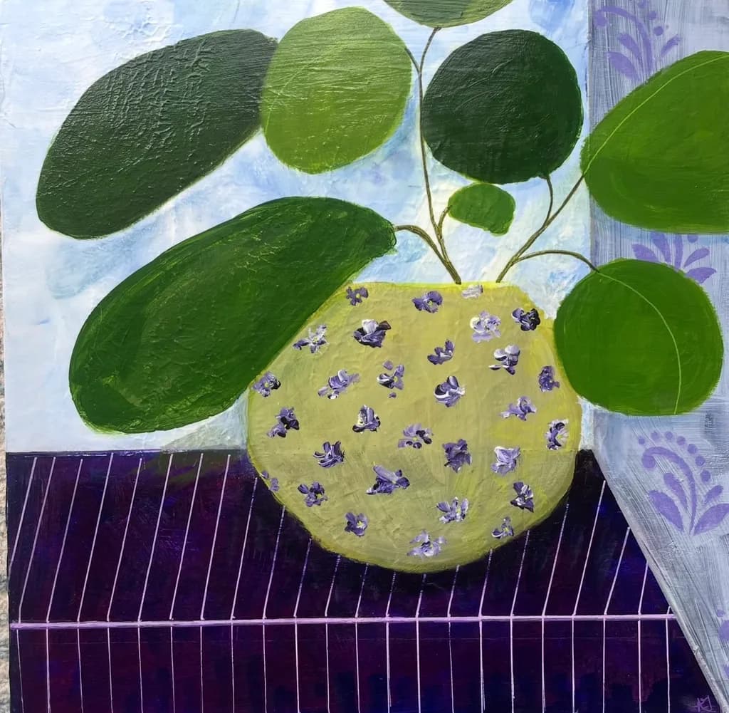 Vibrant Harmony: A Playful Potted Plant in Bloom
