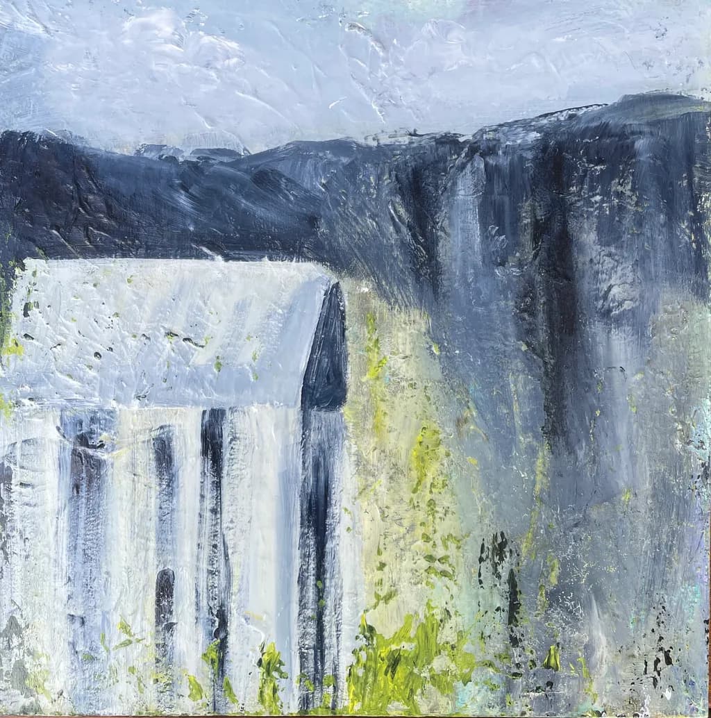 Whispers of Nature: An Abstract Landscape in Gray and Texture