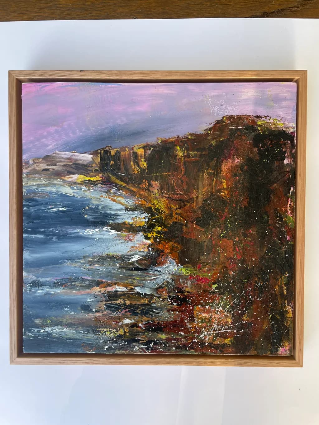 Vibrant Coastal Abstract: A Textured Journey Through Colorful Landscapes