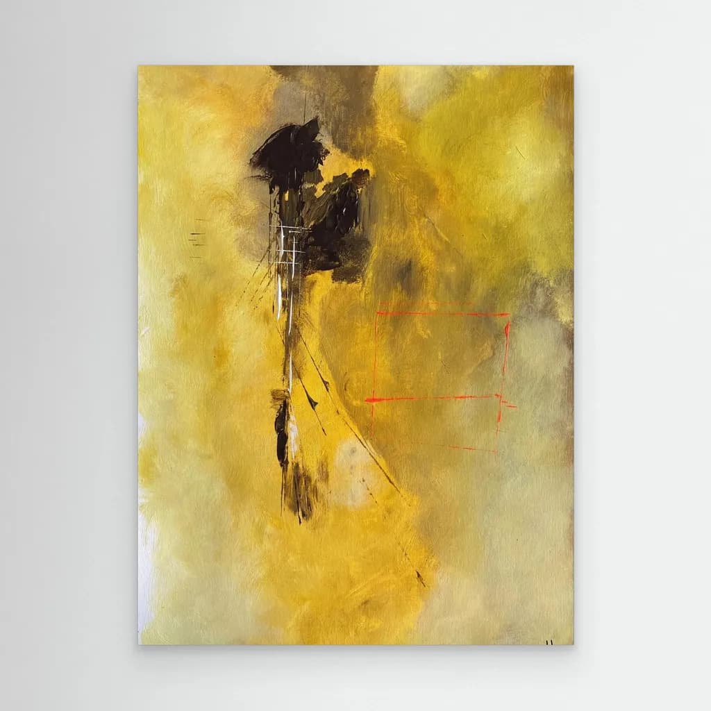 Golden Whispers: An Abstract Journey Through Light and Shadow