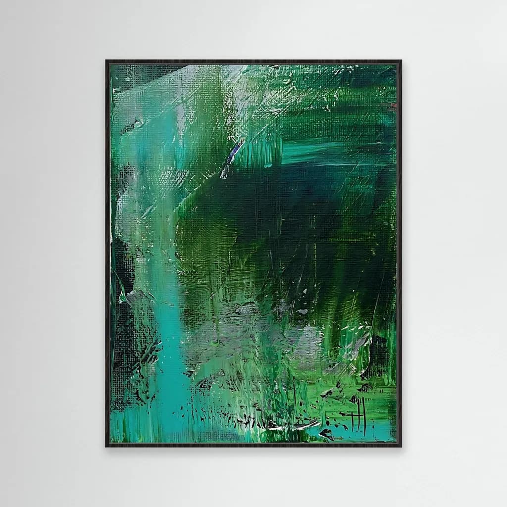 Emerald Dreams: A Lush Abstract Journey Through Color and Texture