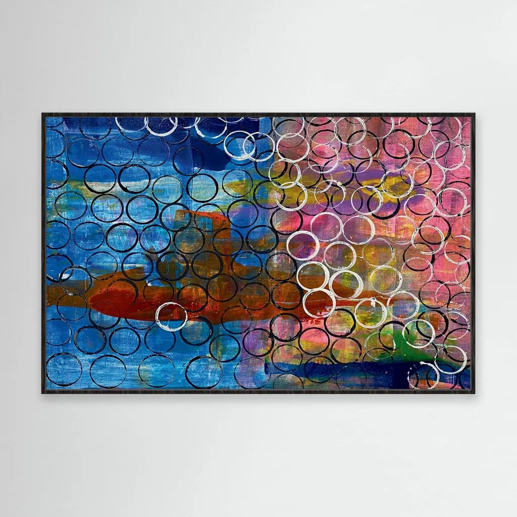 Vibrant Geometric Harmony: An Abstract Exploration of Color and Texture