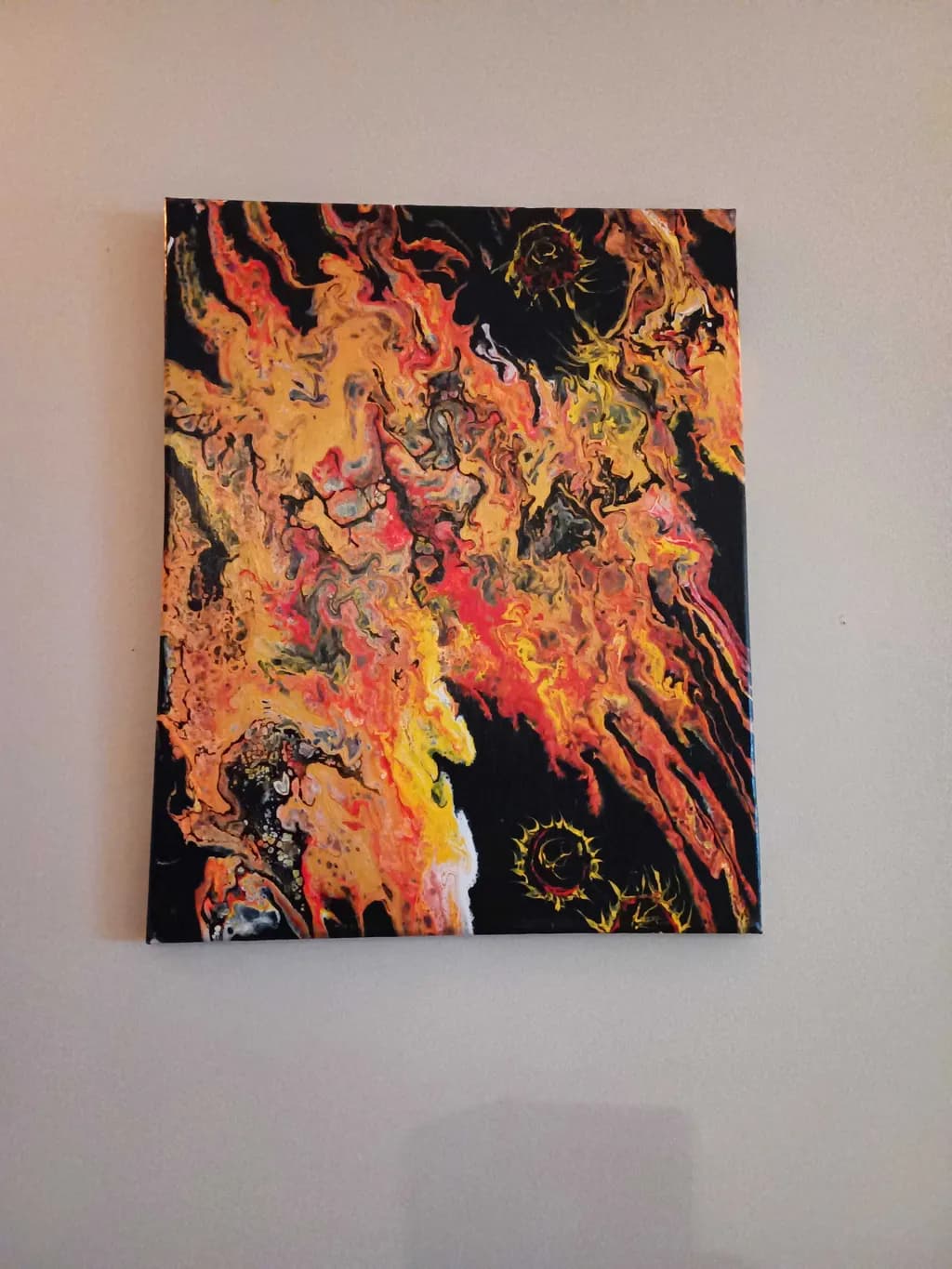 Eruption of Colors: A Fiery Dance of Abstract Expressionism