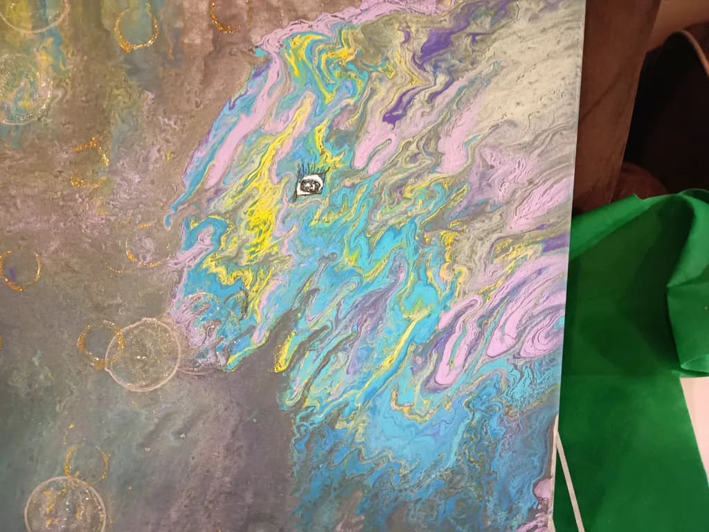 Whispers of the Ocean: A Colorful Dance of Waves and Bubbles