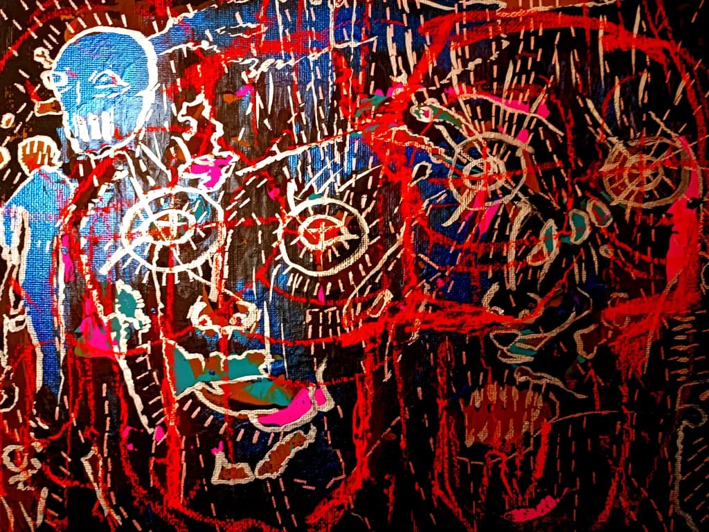 Vibrant Chaos: An Abstract Exploration of Surreal Expressions