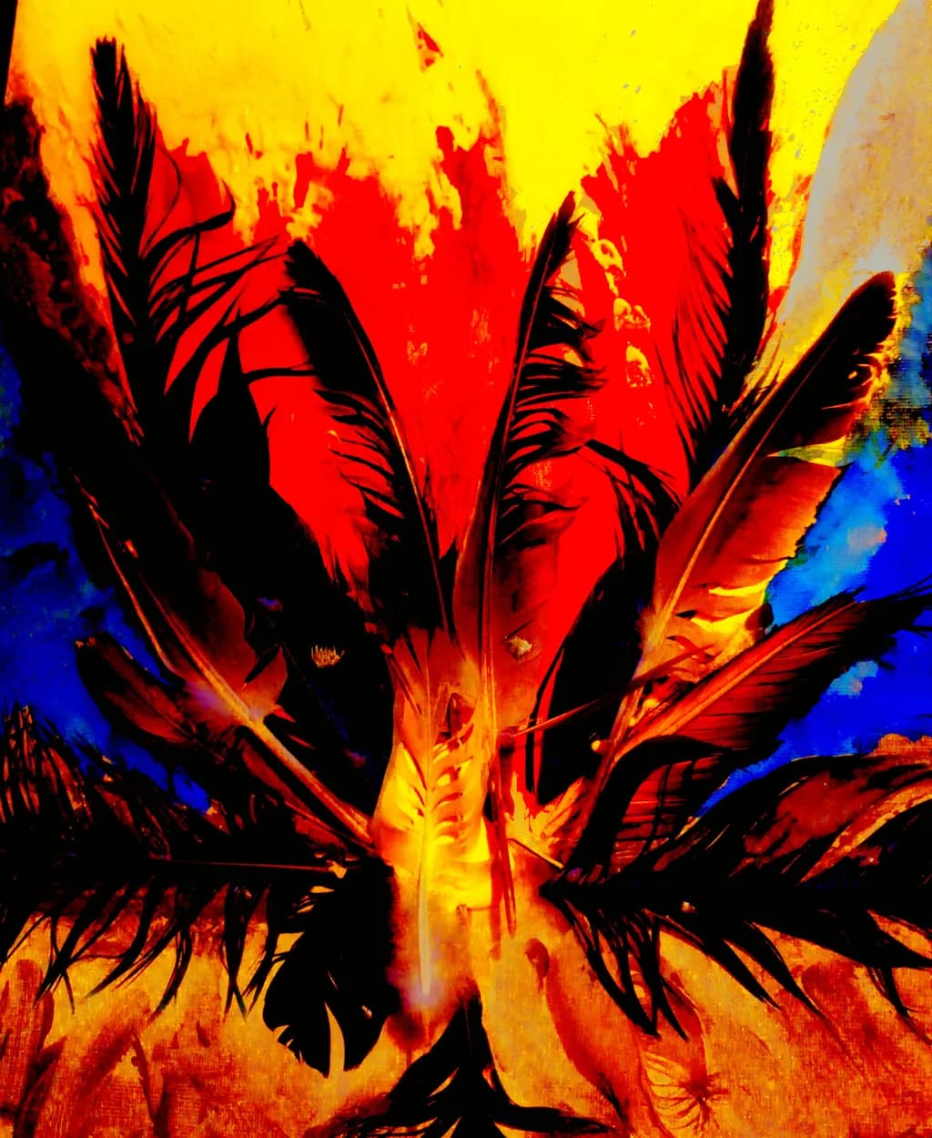 Fiery Feathers: A Dance of Color and Emotion