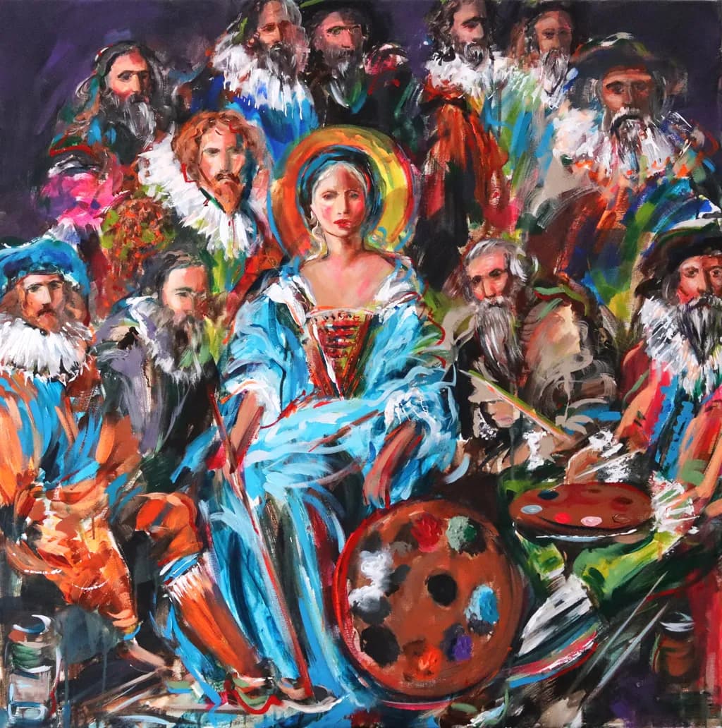 "Divine Assembly: A Colorful Tribute to Artistic Masters"