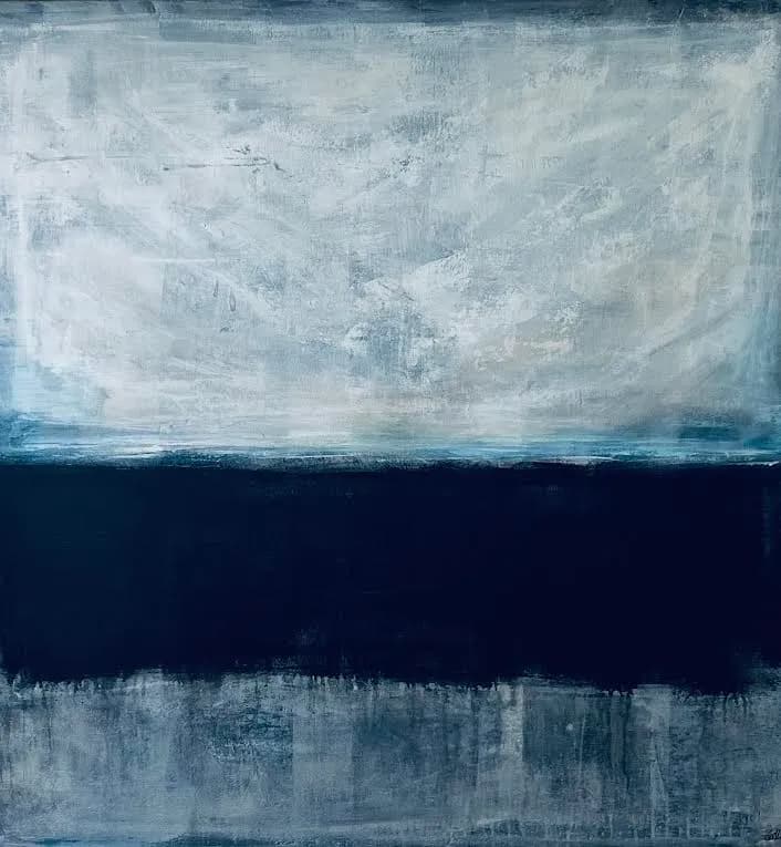 Serenity in Blue: An Abstract Exploration of Minimalist Texture and Contrast