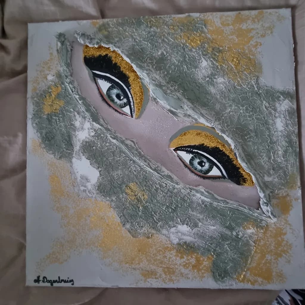 Whispers of Color: An Abstract Exploration of Eyes and Expression