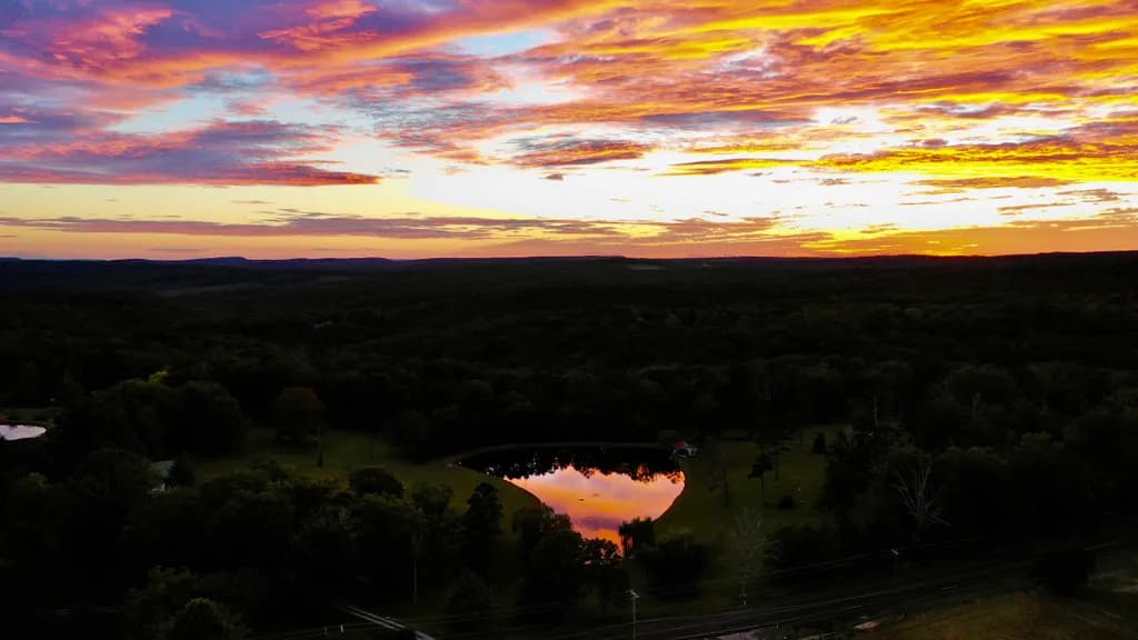Sunset Pond Reflection