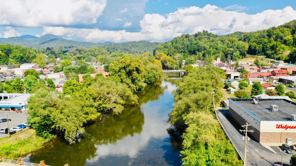 River Town Mountains