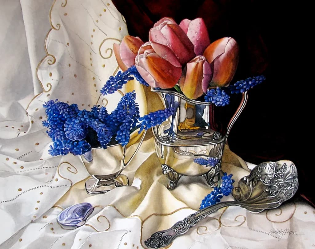 Pink Tulips and Hyacinth