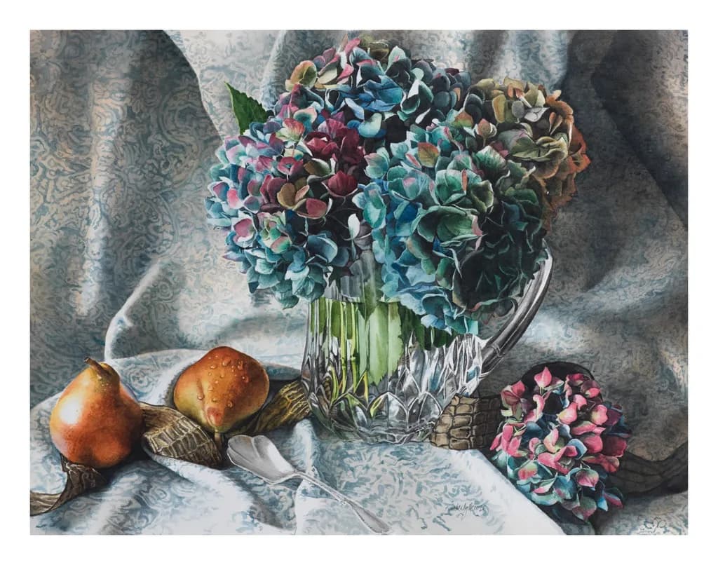 Hydrangeas in Glass