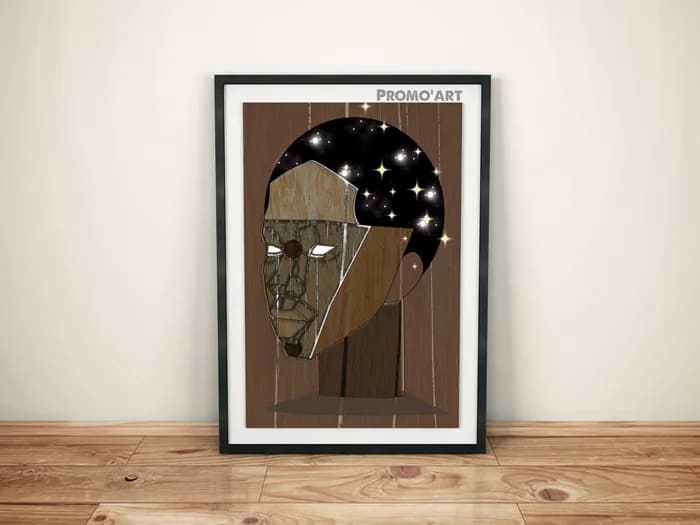 Cosmic Reflections: An Abstract Portrait of Wood and Stars