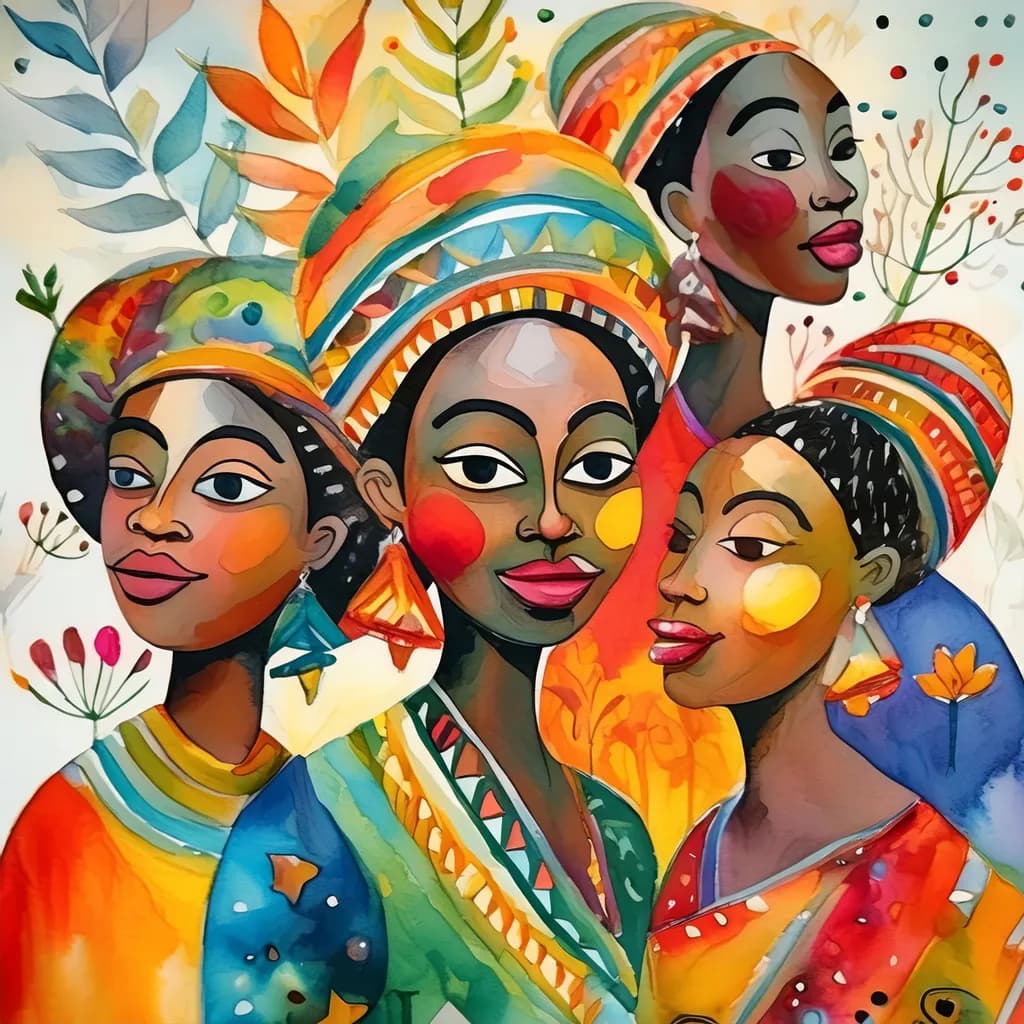 Vibrant Expressions: A Colorful Portrait of Cultural Heritage and Unity