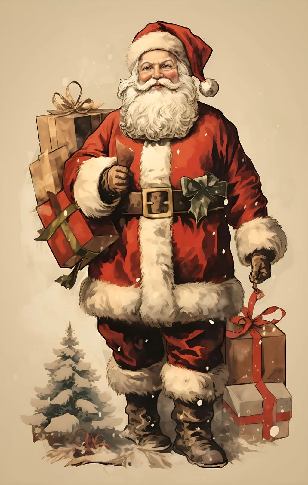 Jolly Santa Claus: A Festive Portrait of Holiday Cheer and Gift-Giving Magic