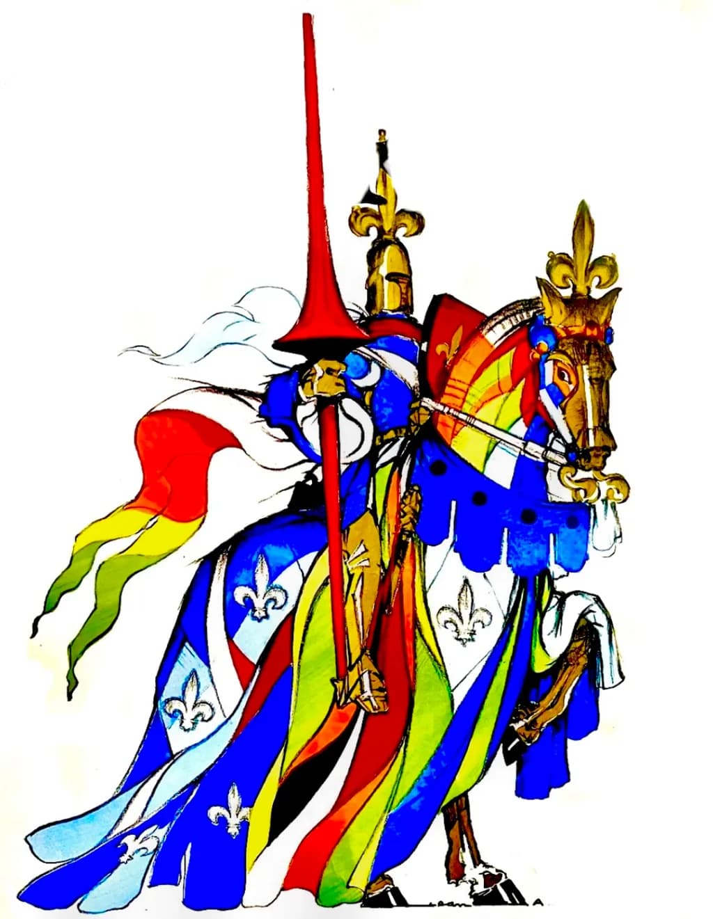 Vibrant Knight: A Colorful Tribute to Chivalry and Valor