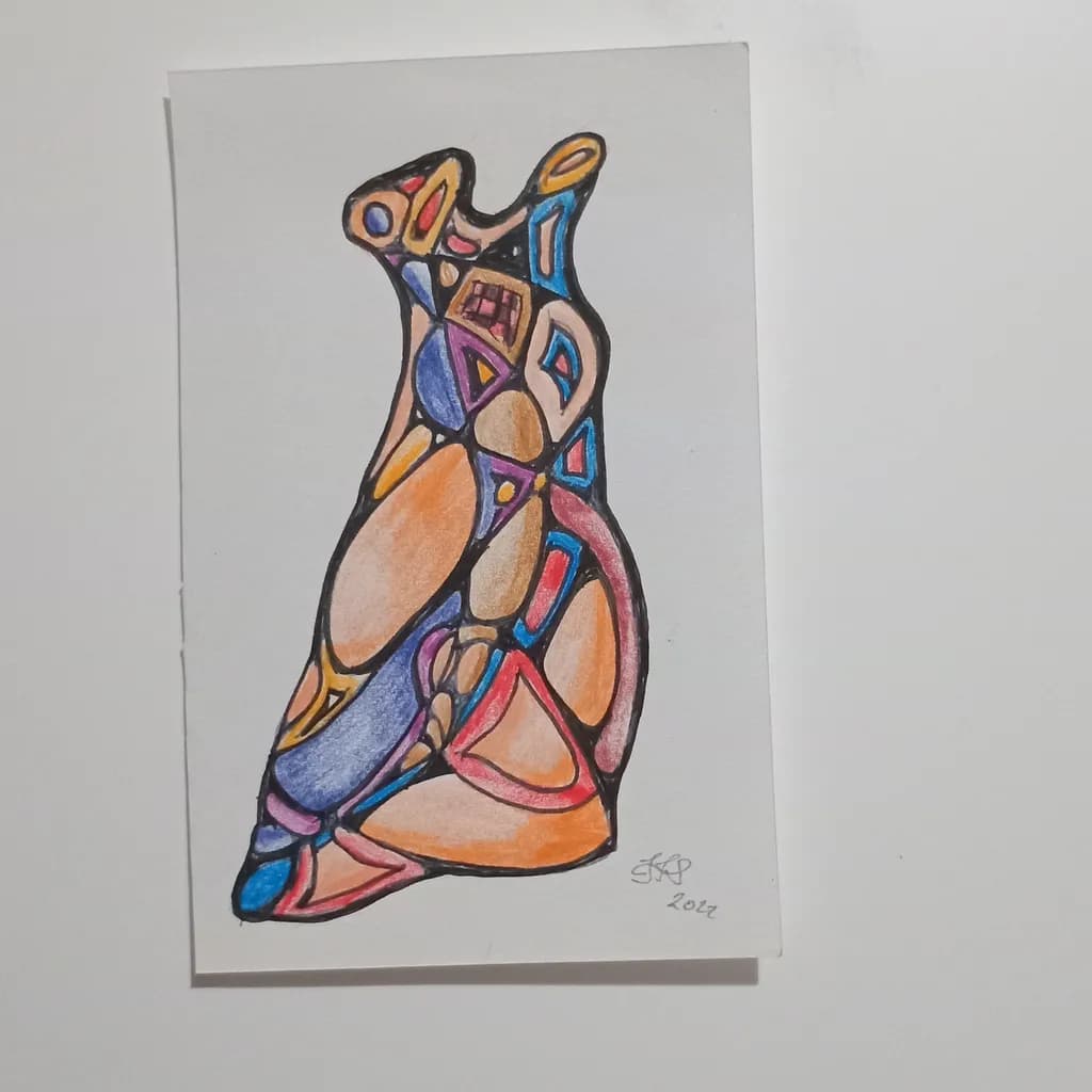 Whimsical Silhouette: A Colorful Exploration of Form and Emotion