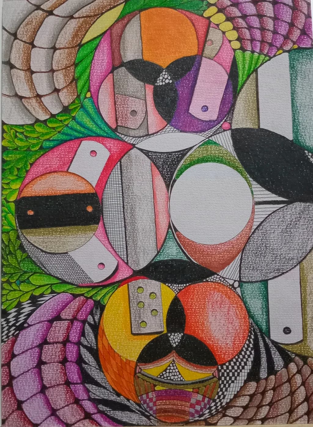 Vibrant Geometric Harmony: An Abstract Exploration of Color and Form