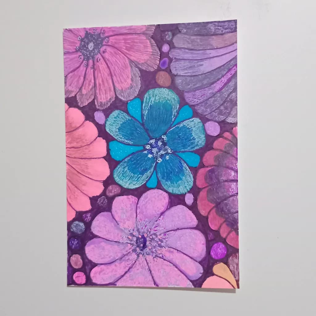 Vibrant Floral Harmony: A Colorful Dance of Blooms and Petals