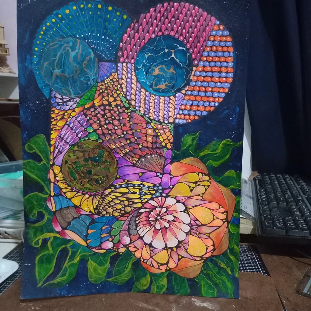 Celestial Harmony: A Vibrant Journey Through Cosmic Flora and Fauna