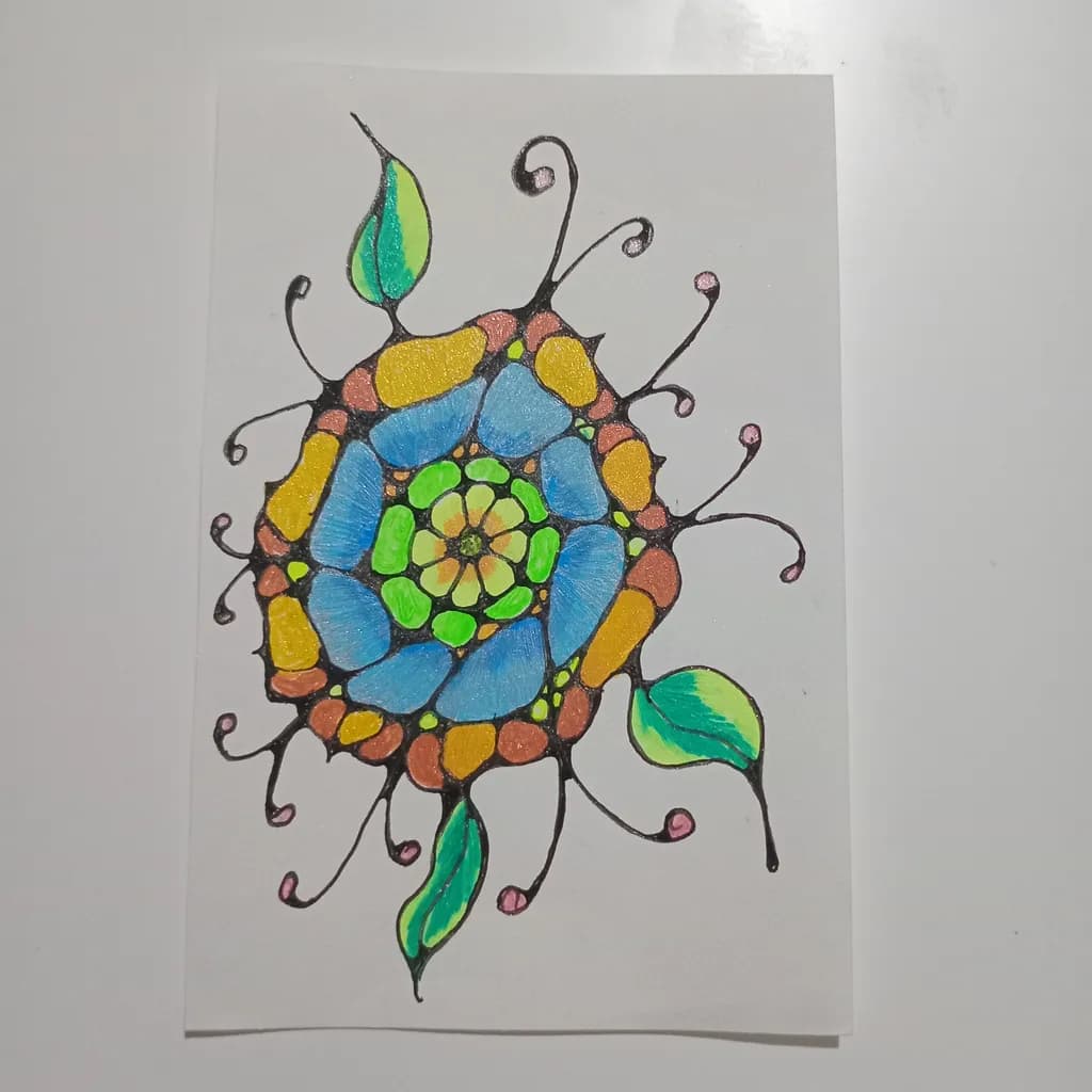 Vibrant Floral Whirl: An Abstract Dance of Color and Design