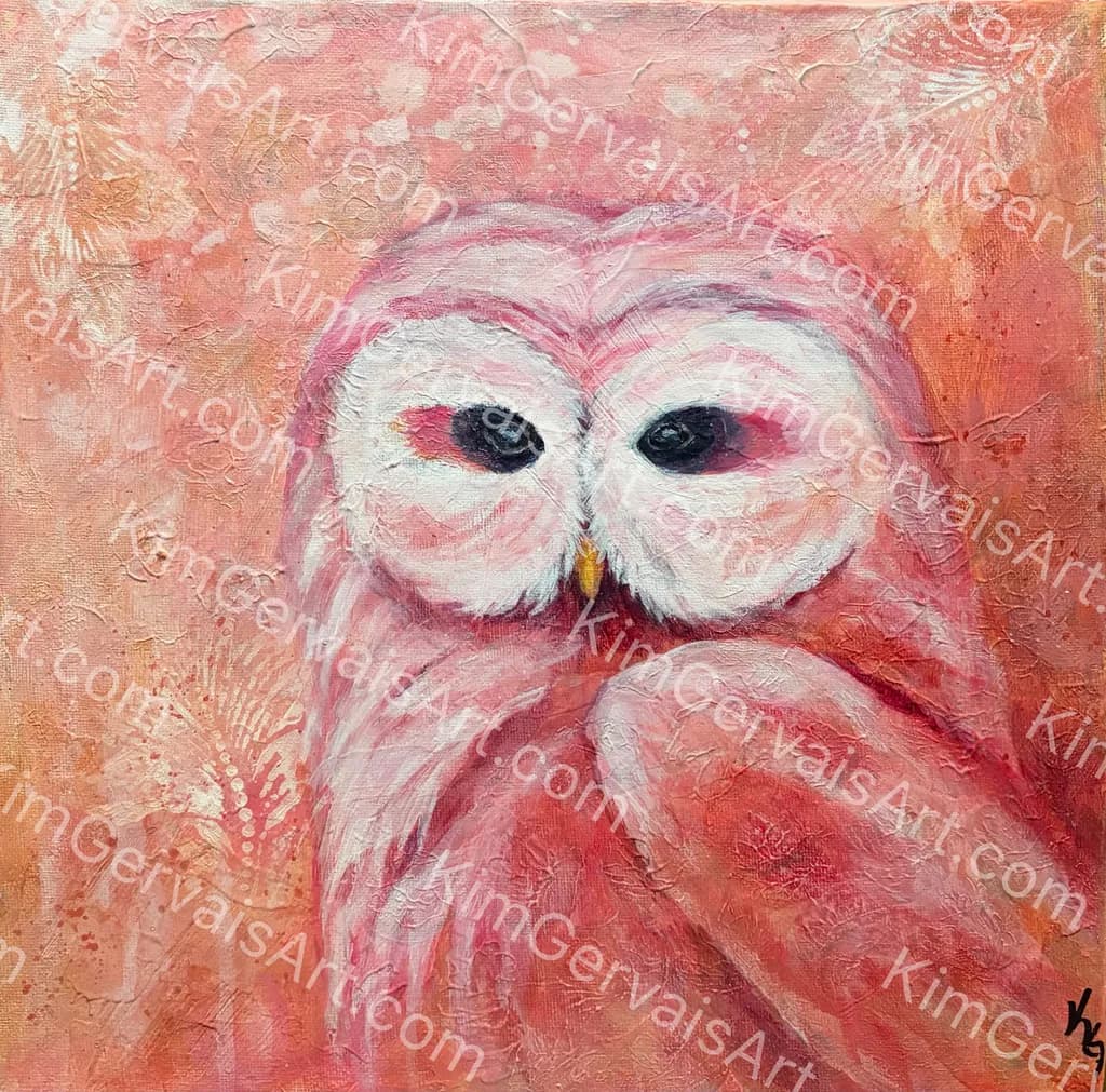 Pink Owl Feathers