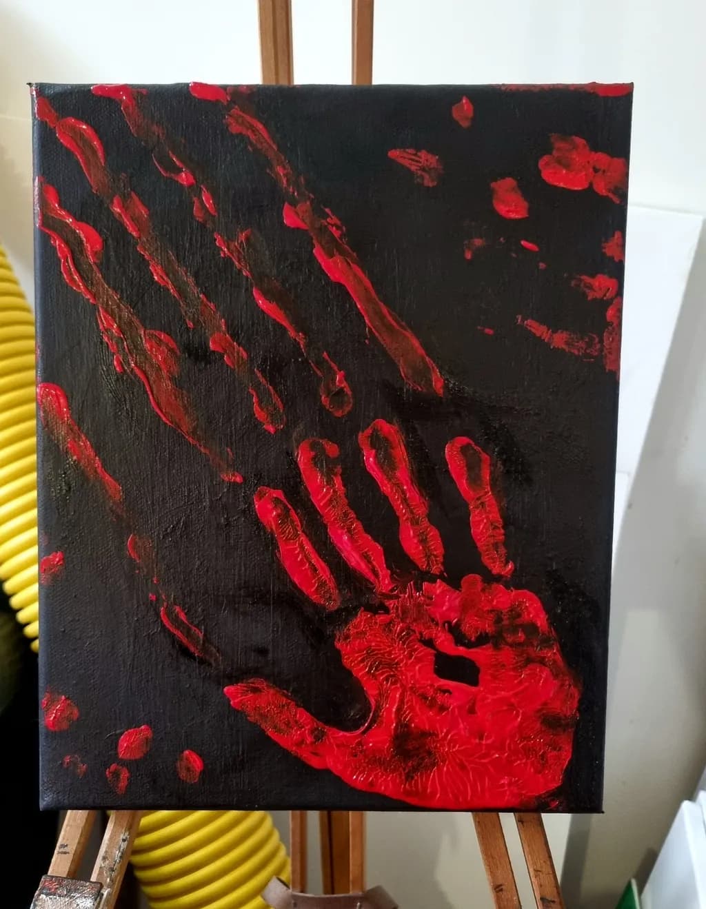 Crimson Imprint: An Abstract Exploration of Texture and Emotion