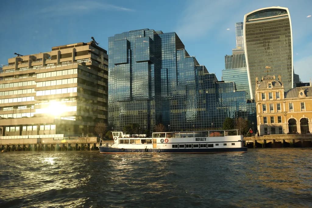 Urban Reflections: A Serene Journey Through Modern Architecture and Waterfront Serenity
