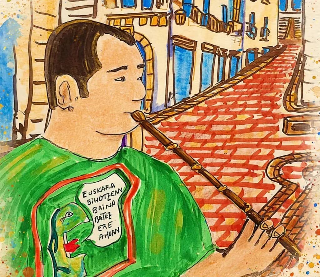 Street Musician Playing Flute