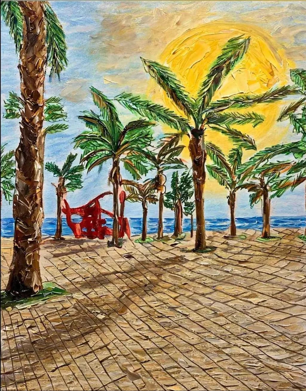 Palm Shadows Sunset