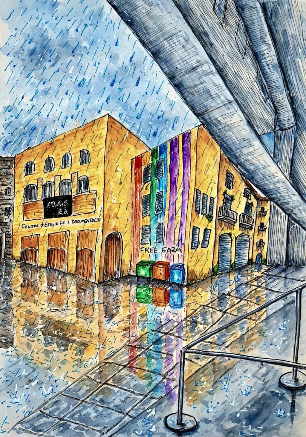 Rainfall on City Buildings