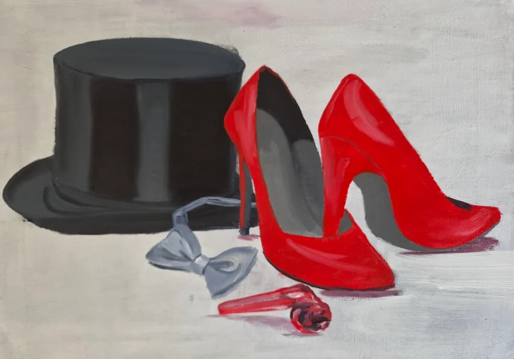 Top Hat and Red Heels Still Life