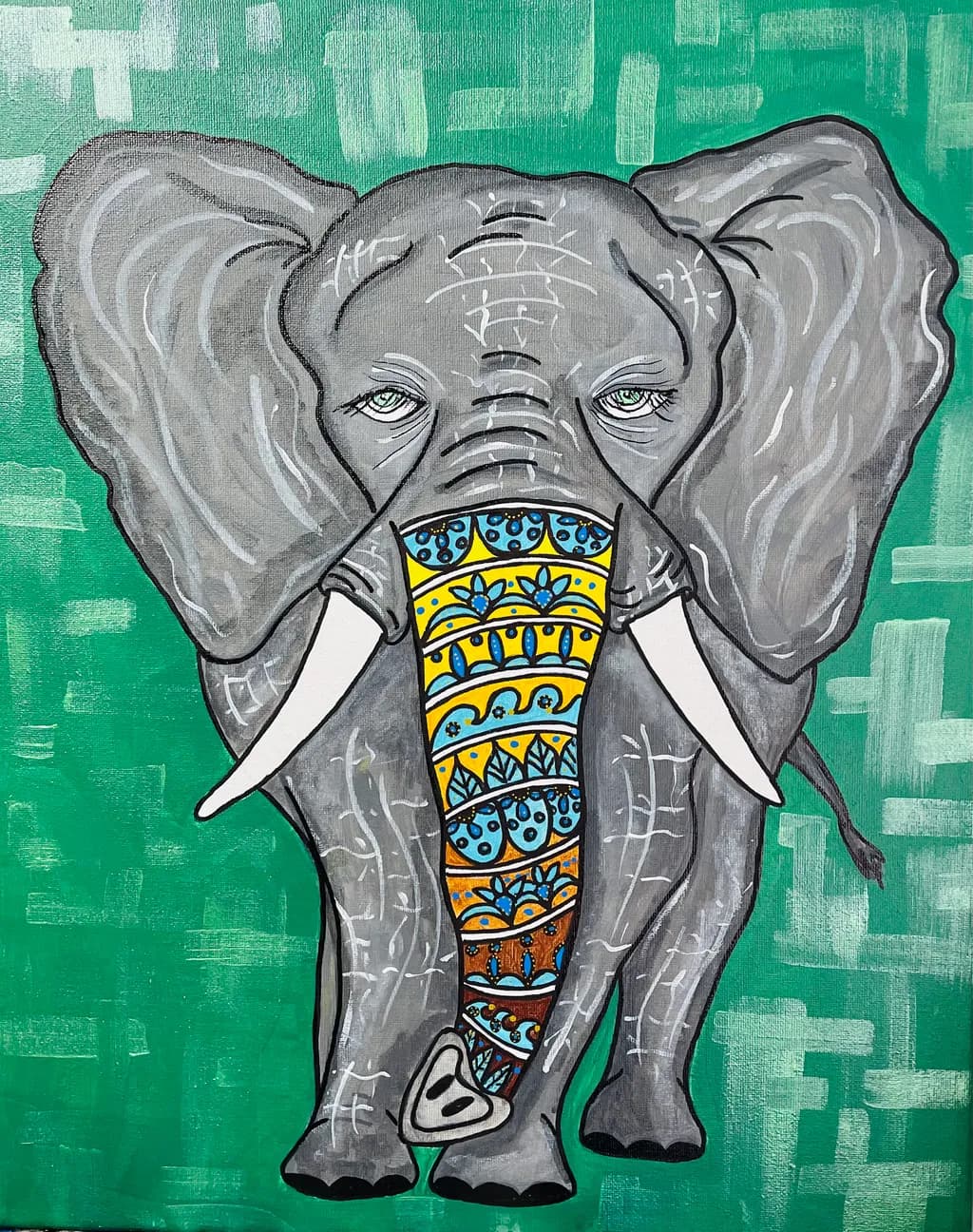 Majestic Elephant: A Vibrant Fusion of Nature and Artistry