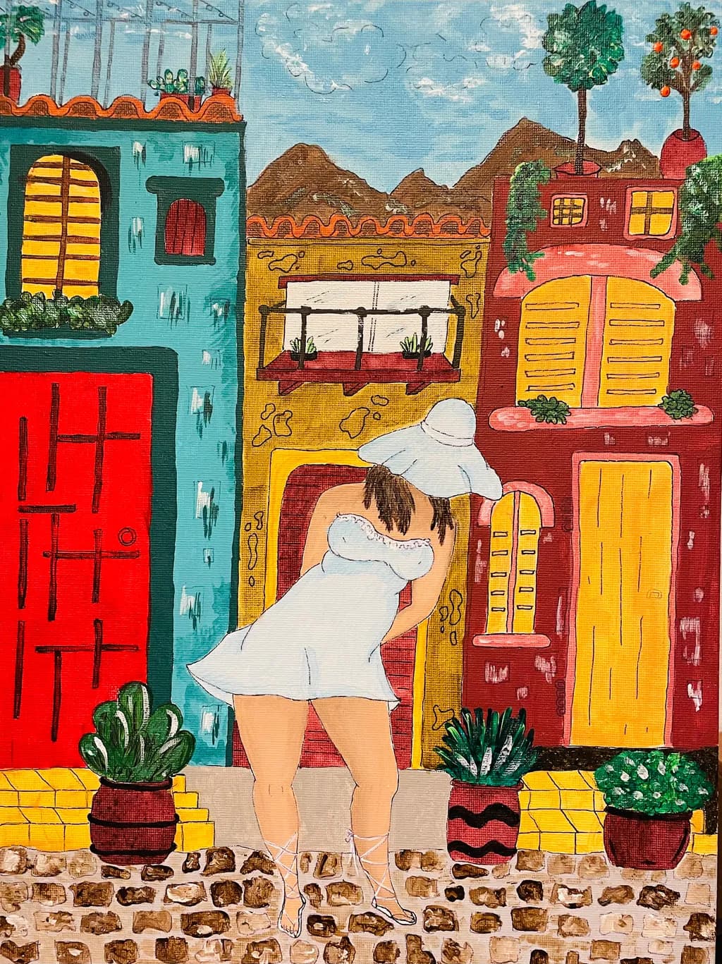 Vibrant Whimsy: A Playful Dance Among Colorful Urban Homes