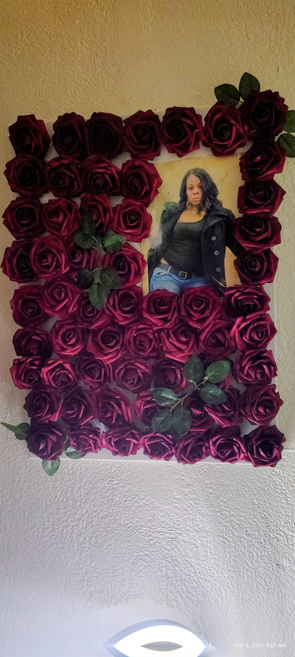 Eternal Elegance: A Portrait Framed in Crimson Roses
