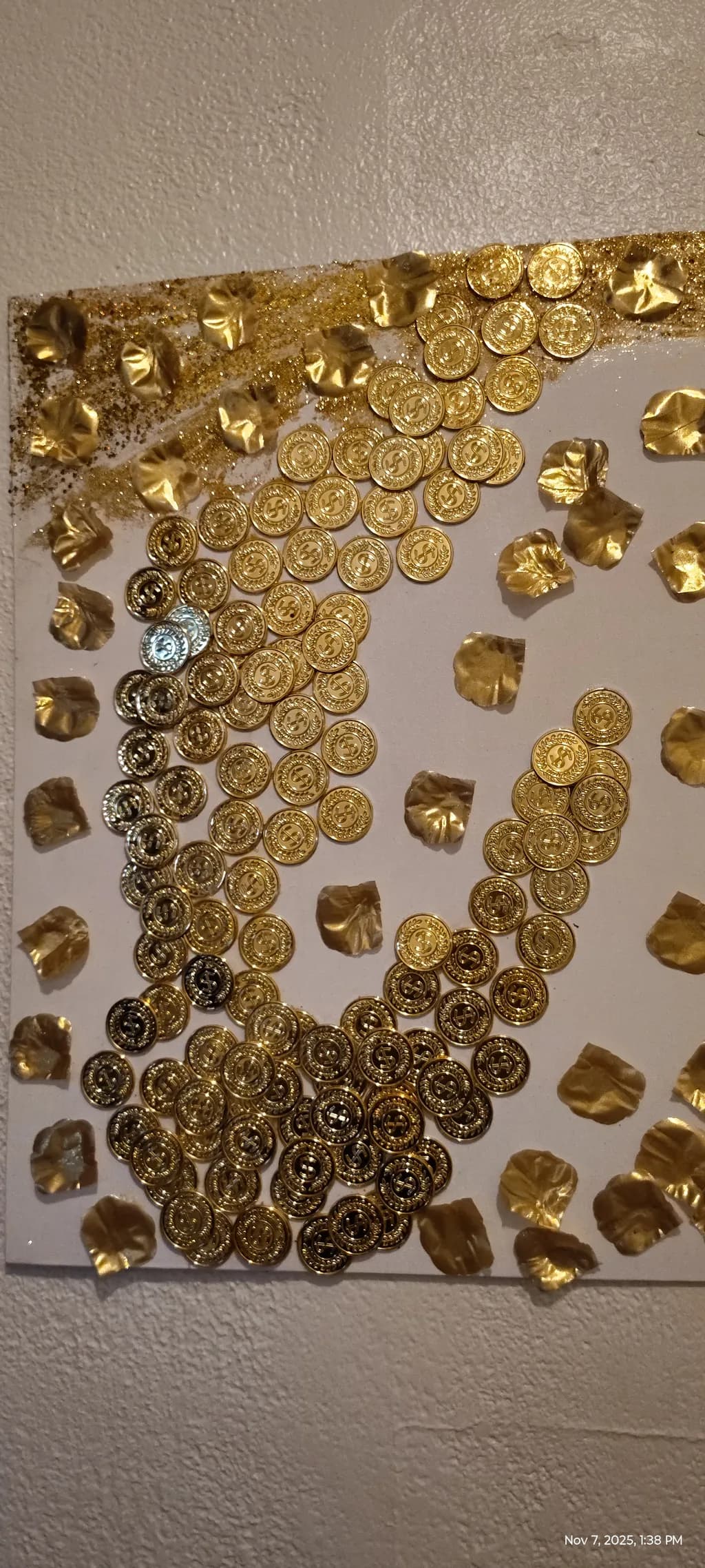 Golden Whispers: A Textured Journey Through Shiny Elegance