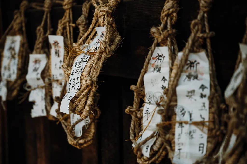 Whispers of Tradition: Handwritten Wishes on Twisted Twine