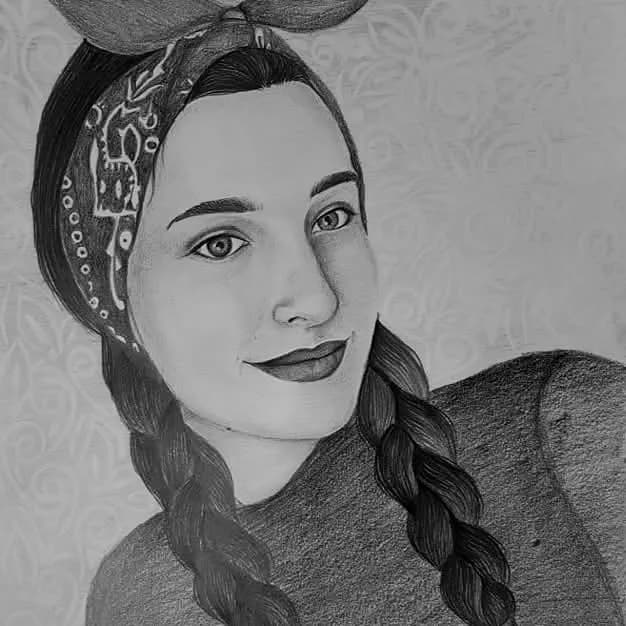 Radiant Gaze: A Charcoal Portrait of Elegance and Charm