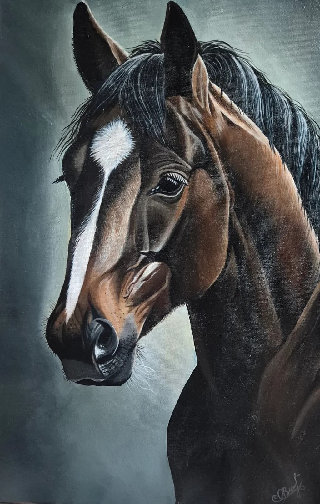 Majestic Equine Portrait: A Realistic Study of Strength and Grace