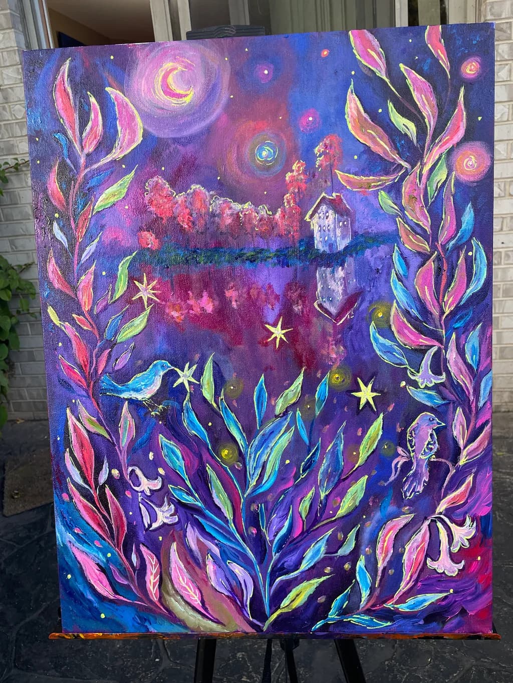 Whispers of the Night: A Dreamy Reflection in Colorful Serenity
