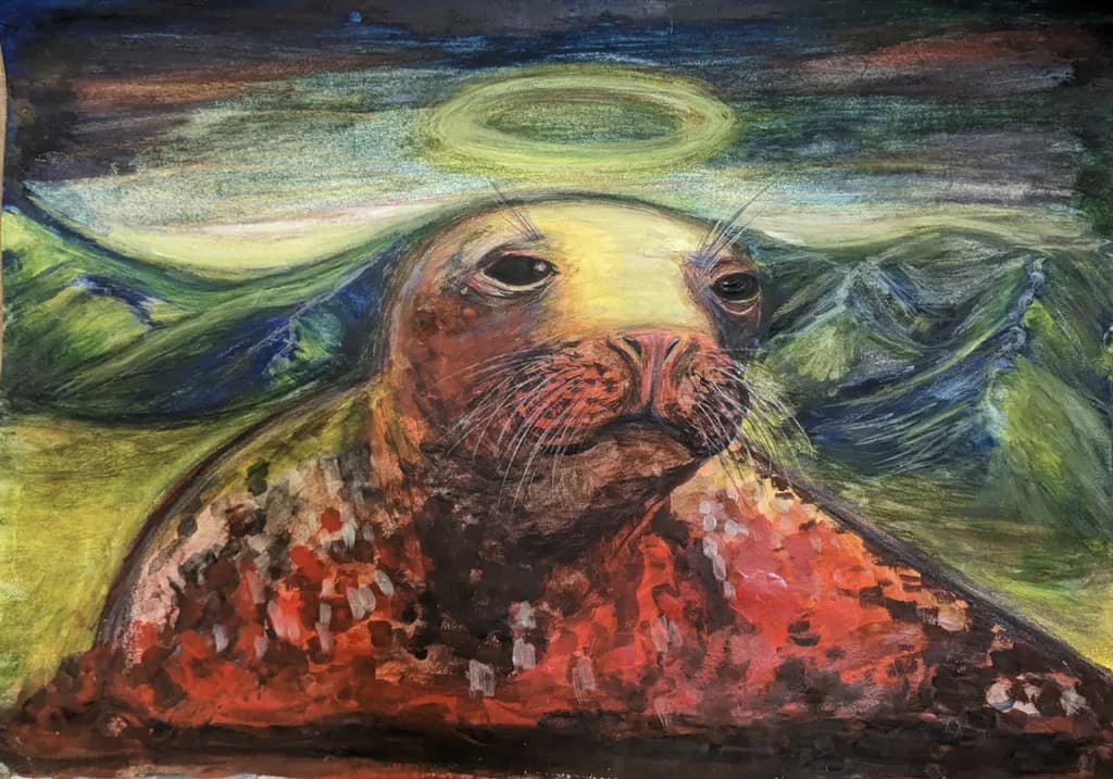 Whimsical Seal: A Portrait of Serenity Amidst Nature's Majesty