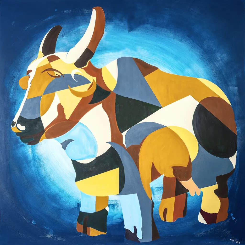 Blue Nandi on the Wall