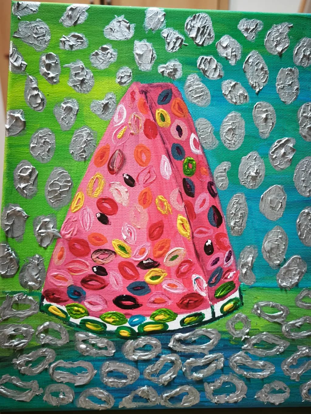 Whimsical Watermelon Dreams: A Playful Splash of Color and Texture