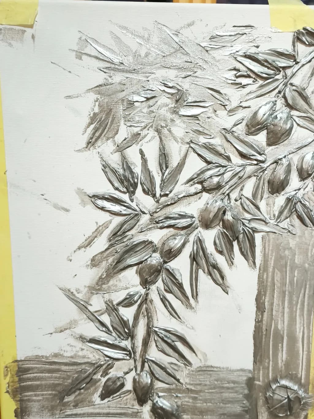 Whispers of Nature: A Textured Journey Through Olive Leaves and Earthy Tones